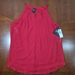 ByBy Shirt‎ Womens Large Red Sleeveless Top Blouse Tank Ladies